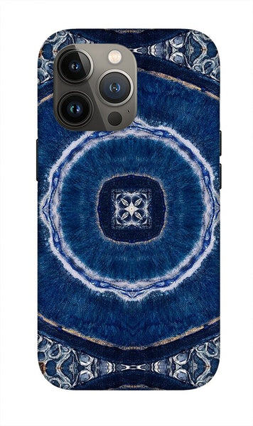 Blue Striped Agate Abstract II - Phone Case
