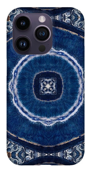 Blue Striped Agate Abstract II - Phone Case