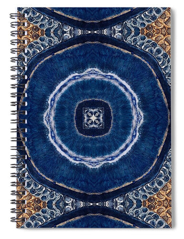 Blue Striped Agate Abstract II - Spiral Notebook