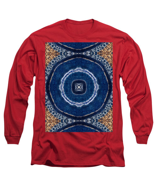 Blue Striped Agate Abstract II - Long Sleeve T-Shirt
