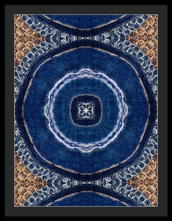 Blue Striped Agate Abstract II - Framed Print
