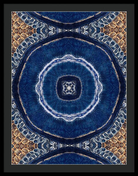 Blue Striped Agate Abstract II - Framed Print