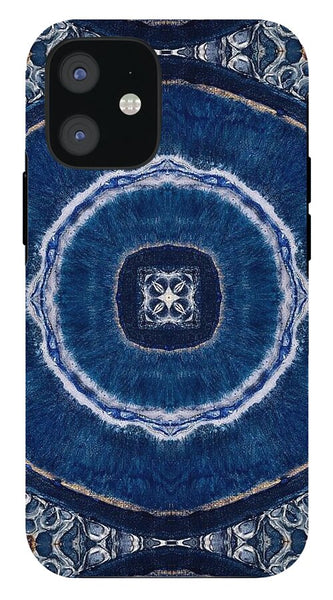 Blue Striped Agate Abstract II - Phone Case