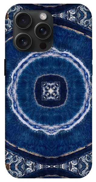 Blue Striped Agate Abstract II - Phone Case