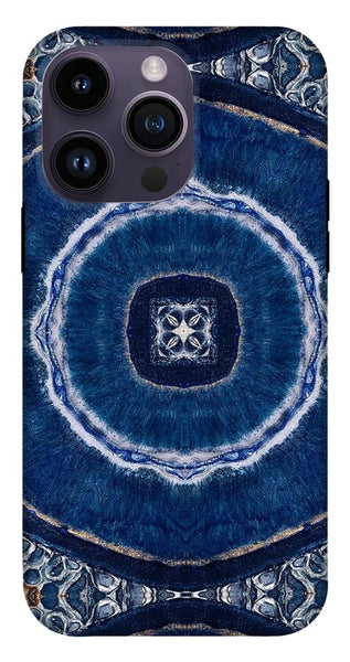 Blue Striped Agate Abstract II - Phone Case