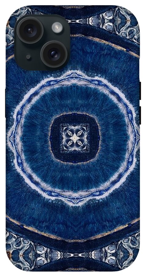 Blue Striped Agate Abstract II - Phone Case