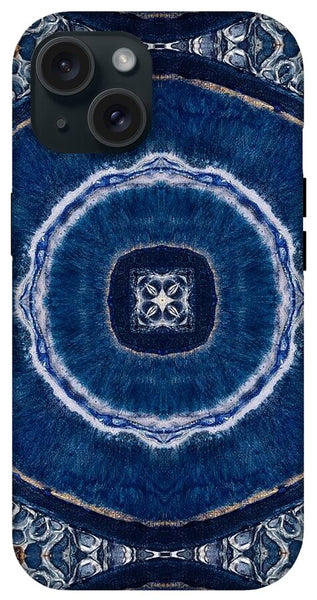 Blue Striped Agate Abstract II - Phone Case