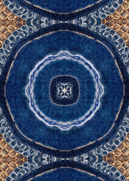 Blue Striped Agate Abstract II - Puzzle