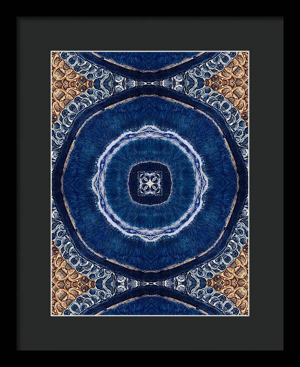 Blue Striped Agate Abstract II - Framed Print