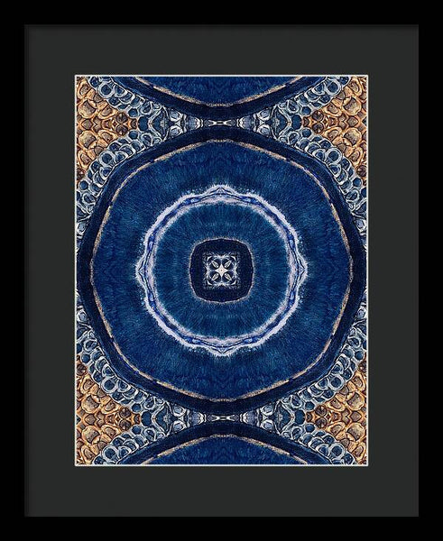 Blue Striped Agate Abstract II - Framed Print