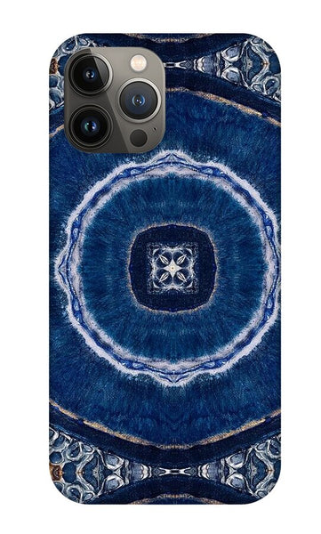 Blue Striped Agate Abstract II - Phone Case