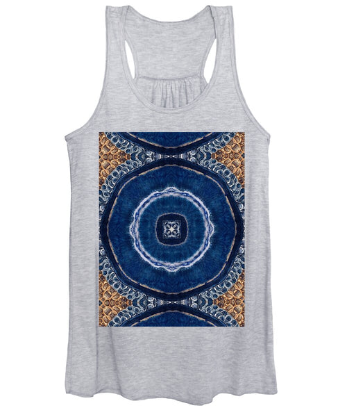 Blue Striped Agate Abstract II - Women's Tank Top