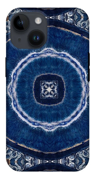 Blue Striped Agate Abstract II - Phone Case