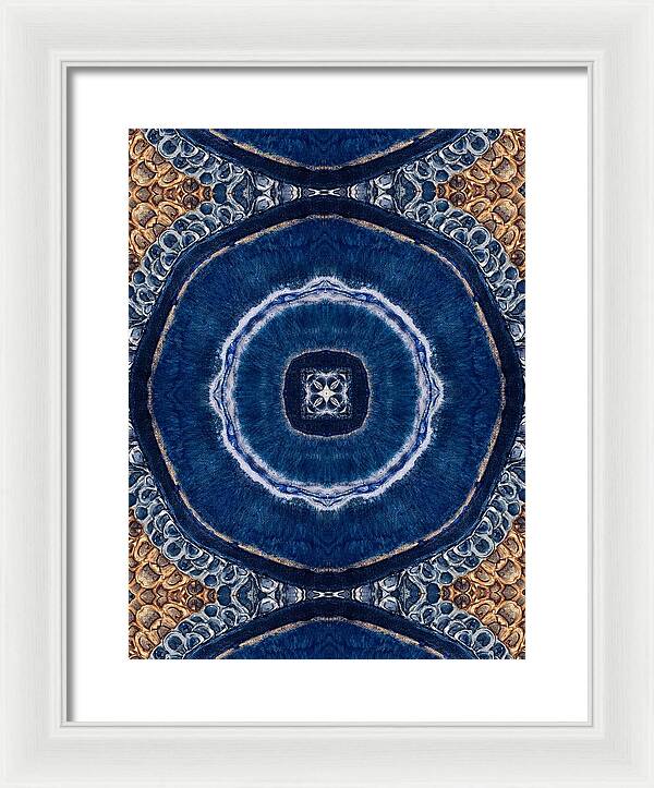 Blue Striped Agate Abstract II - Framed Print