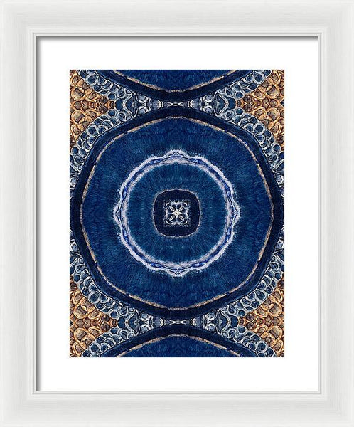 Blue Striped Agate Abstract II - Framed Print