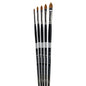 Trekell Golden Taklon Long Handle Artist Brush -  Complete Set - Cat's Tongue