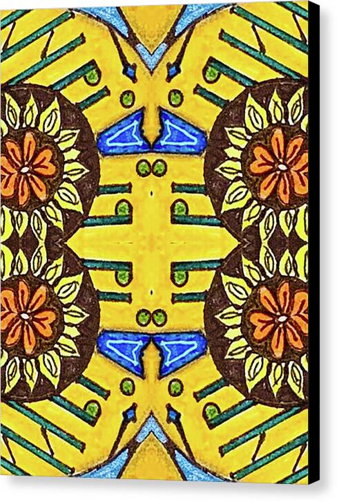Flower Doodle Drawing II - Canvas Print