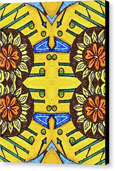 Flower Doodle Drawing II - Canvas Print