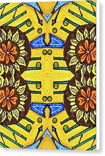 Flower Doodle Drawing II - Canvas Print