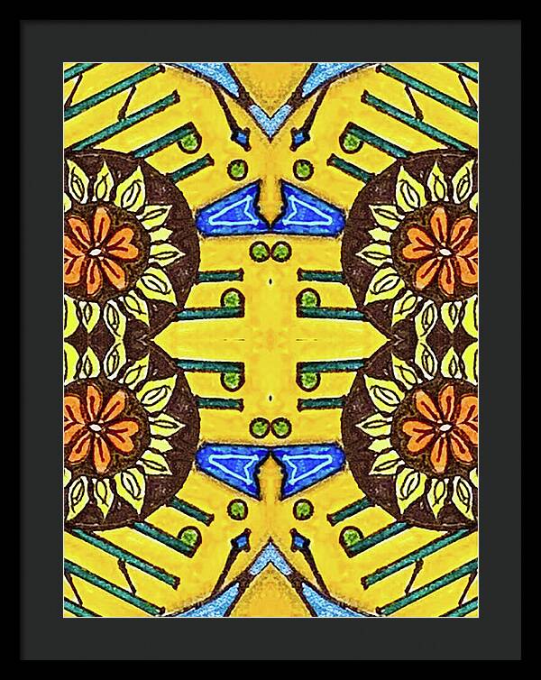 Flower Doodle Drawing II - Framed Print