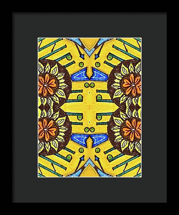 Flower Doodle Drawing II - Framed Print