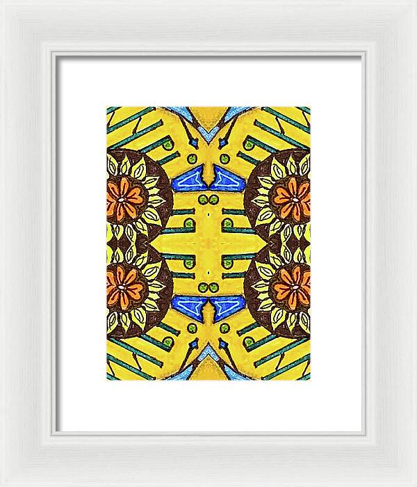 Flower Doodle Drawing II - Framed Print