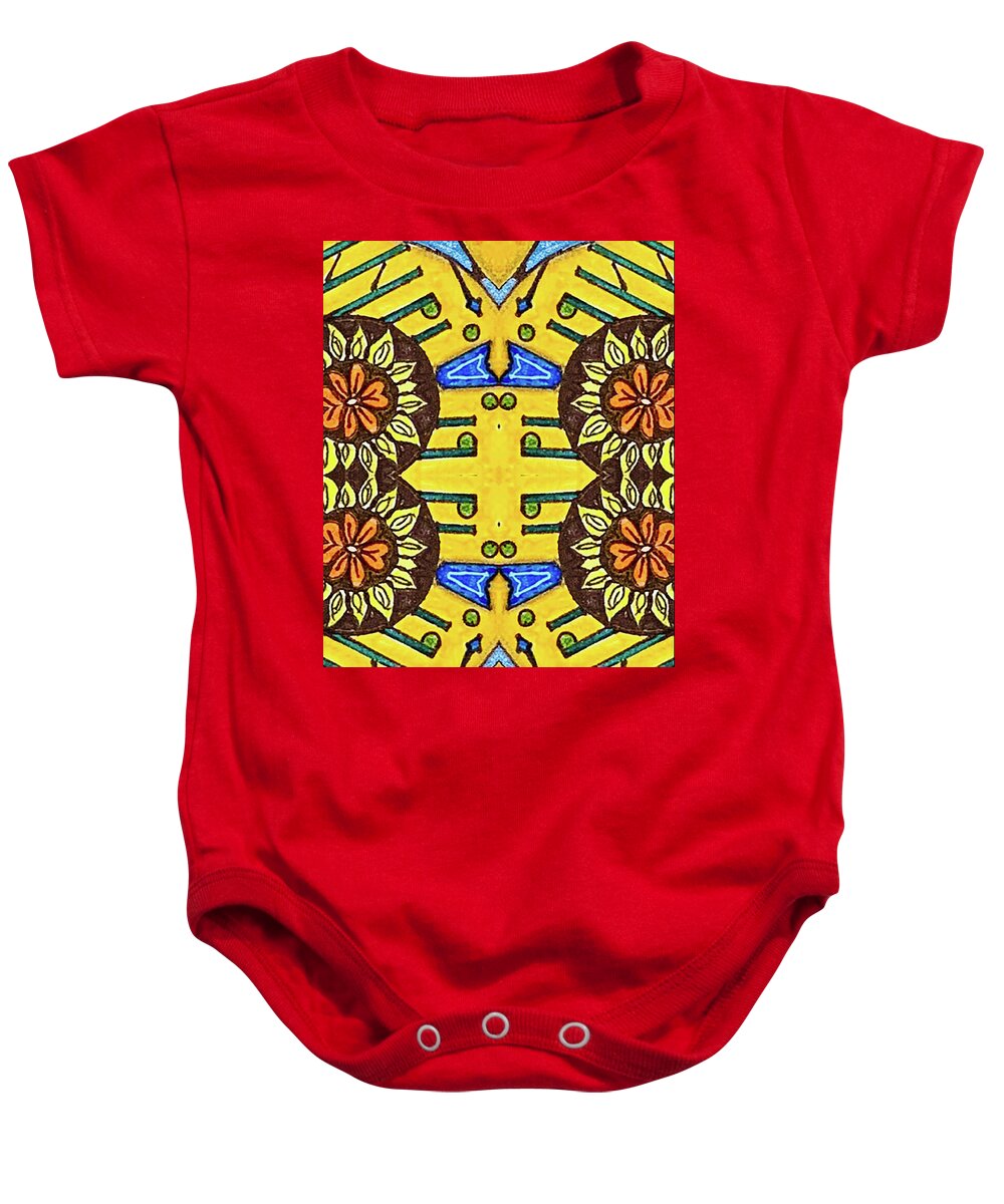 Flower Doodle Drawing II - Baby Onesie