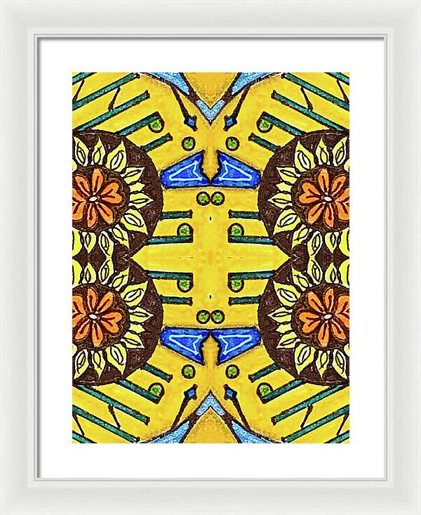 Flower Doodle Drawing II - Framed Print