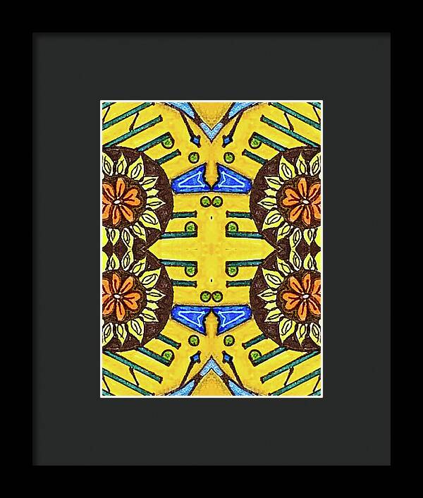 Flower Doodle Drawing II - Framed Print