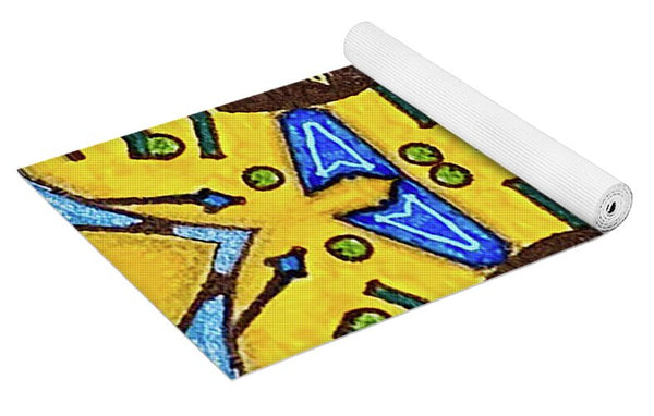 Flower Doodle Drawing II - Yoga Mat