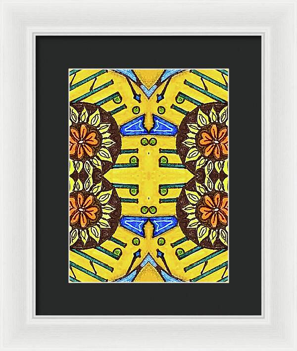 Flower Doodle Drawing II - Framed Print