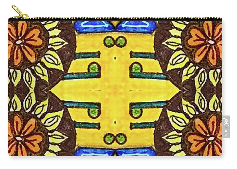 Flower Doodle Drawing II - Zip Pouch