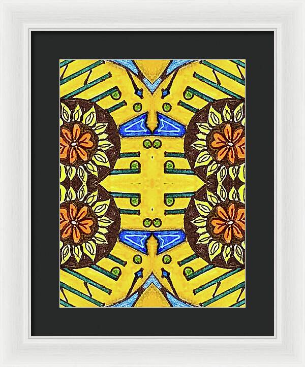 Flower Doodle Drawing II - Framed Print