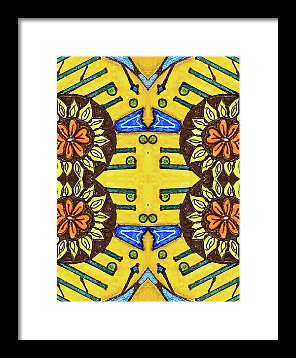 Flower Doodle Drawing II - Framed Print