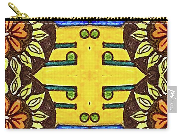 Flower Doodle Drawing II - Zip Pouch