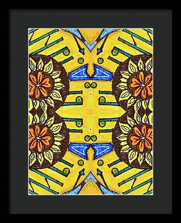 Flower Doodle Drawing II - Framed Print