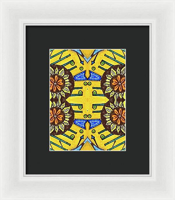 Flower Doodle Drawing II - Framed Print