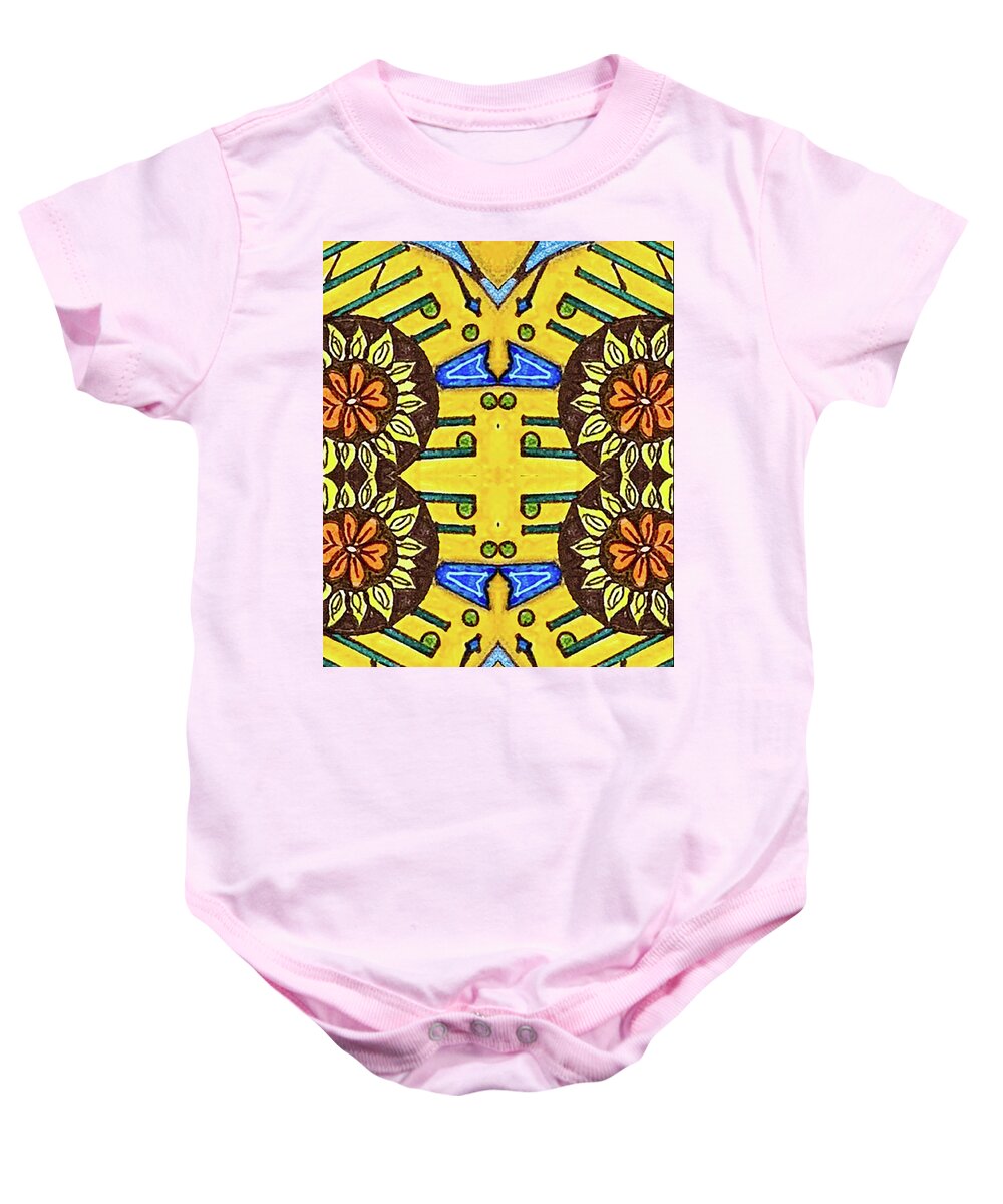 Flower Doodle Drawing II - Baby Onesie