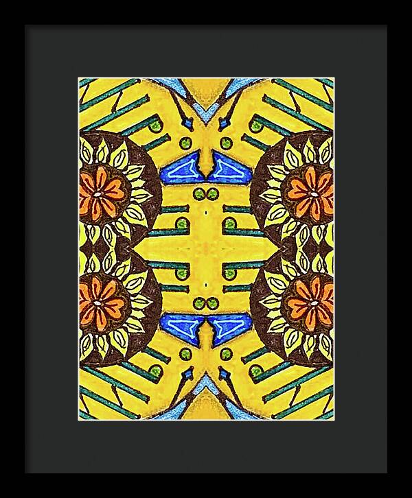 Flower Doodle Drawing II - Framed Print