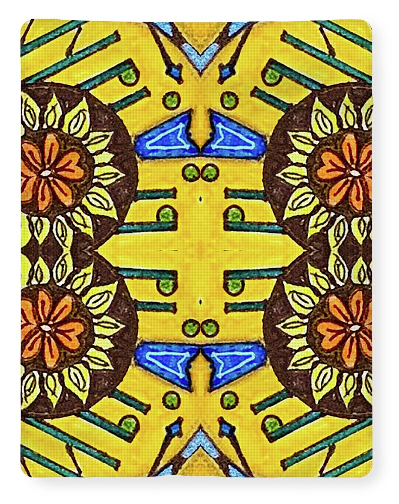 Flower Doodle Drawing II - Blanket