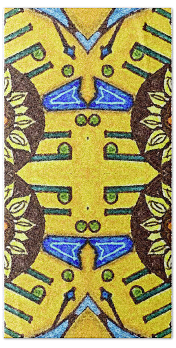 Flower Doodle Drawing II - Bath Towel