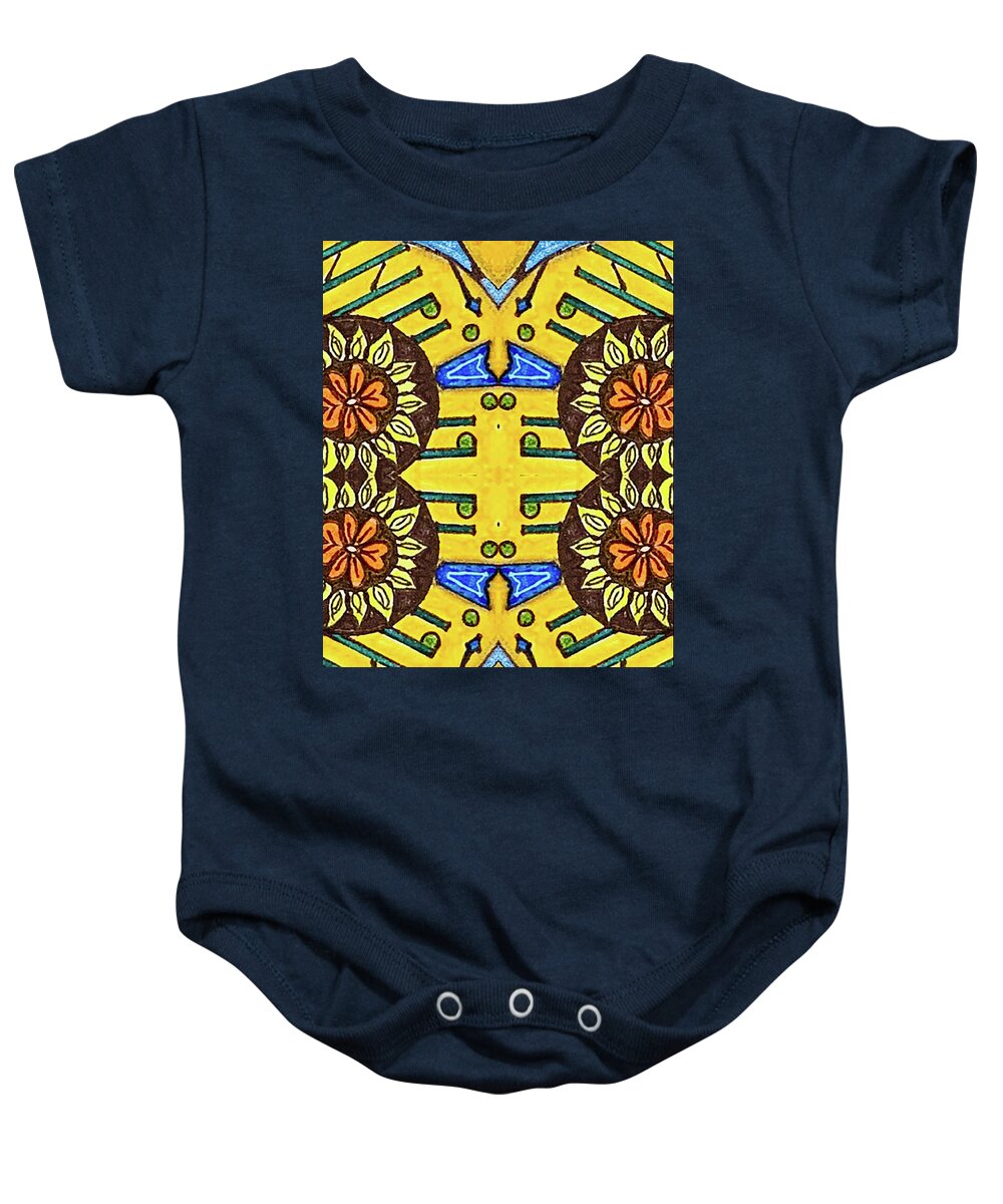 Flower Doodle Drawing II - Baby Onesie