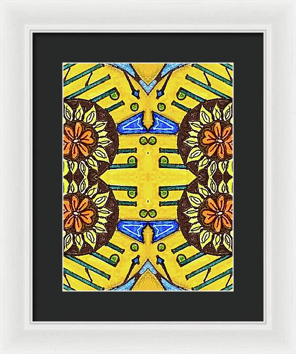 Flower Doodle Drawing II - Framed Print