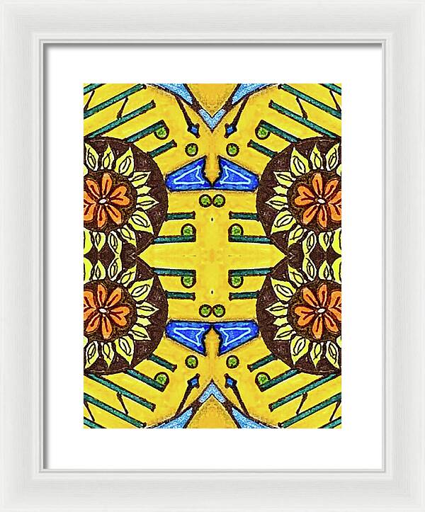 Flower Doodle Drawing II - Framed Print