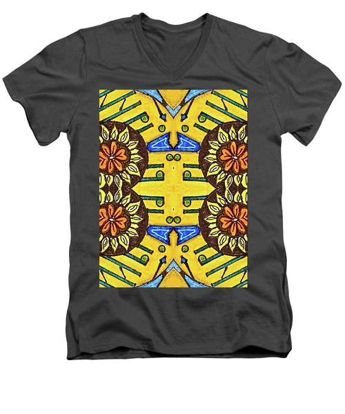 Flower Doodle Drawing II - Men's V-Neck T-Shirt