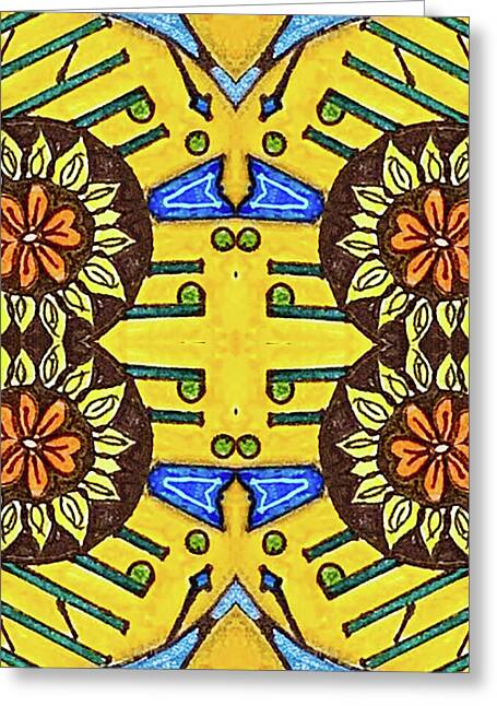 Flower Doodle Drawing II - Greeting Card