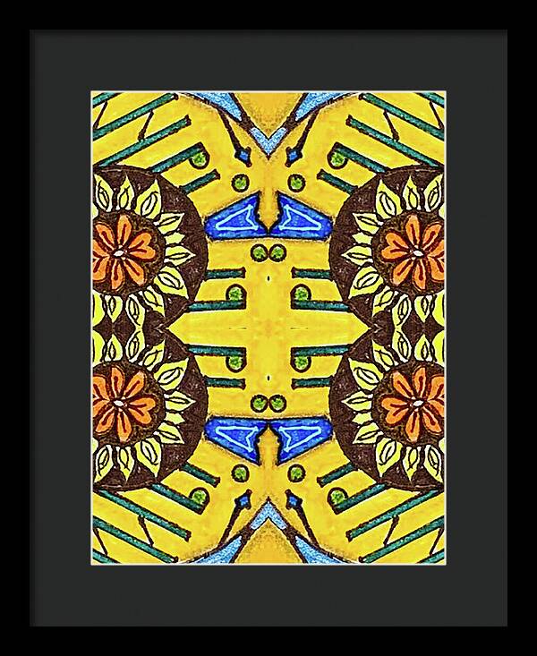 Flower Doodle Drawing II - Framed Print