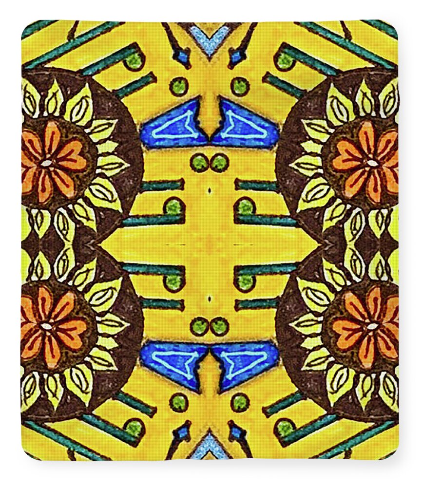 Flower Doodle Drawing II - Blanket