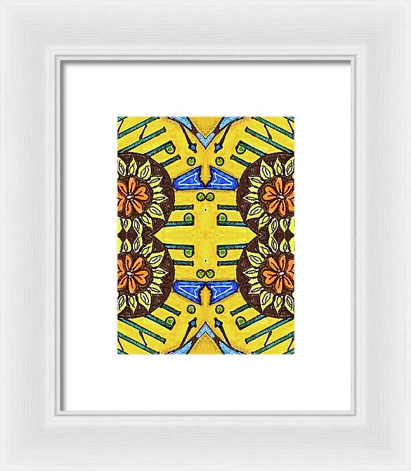 Flower Doodle Drawing II - Framed Print