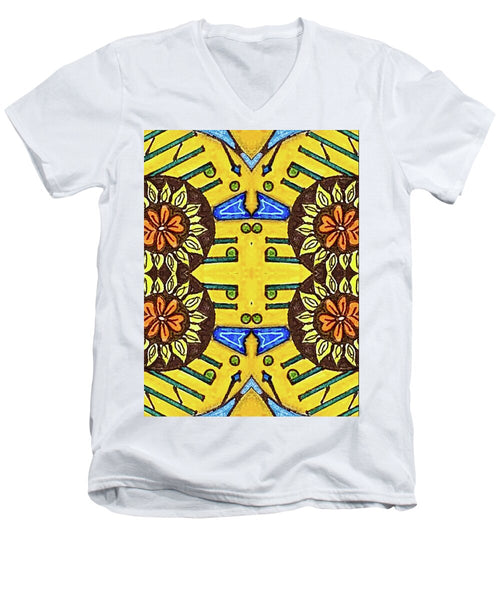 Flower Doodle Drawing II - Men's V-Neck T-Shirt